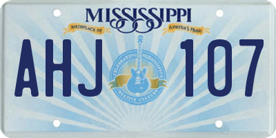 MS license plate AHJ107