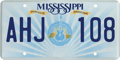 MS license plate AHJ108