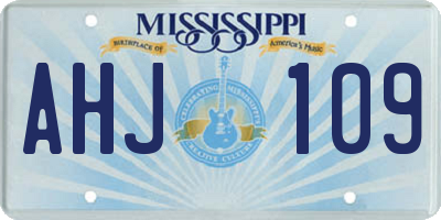 MS license plate AHJ109