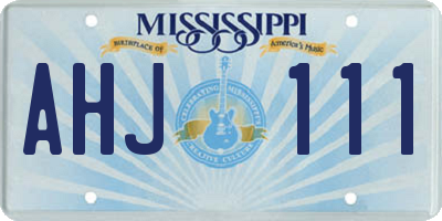 MS license plate AHJ111