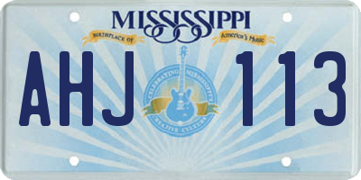 MS license plate AHJ113