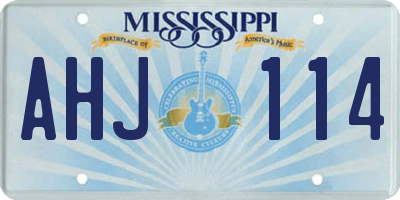 MS license plate AHJ114