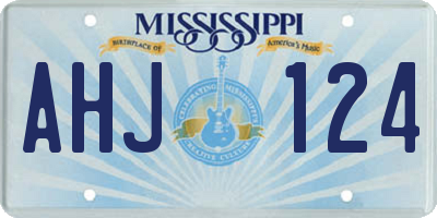 MS license plate AHJ124