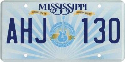 MS license plate AHJ130