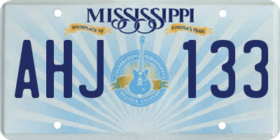 MS license plate AHJ133