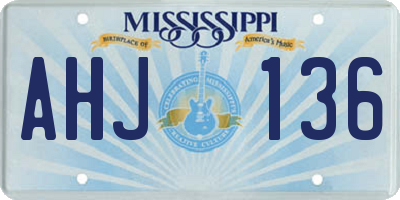 MS license plate AHJ136