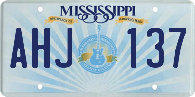 MS license plate AHJ137