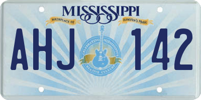 MS license plate AHJ142