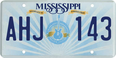 MS license plate AHJ143