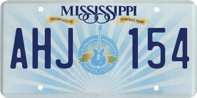 MS license plate AHJ154