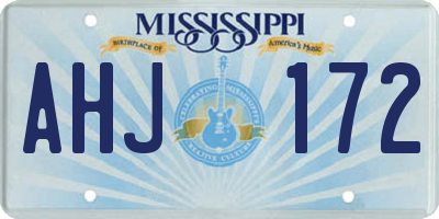 MS license plate AHJ172