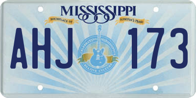 MS license plate AHJ173
