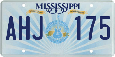 MS license plate AHJ175