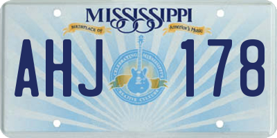 MS license plate AHJ178