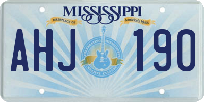 MS license plate AHJ190