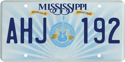 MS license plate AHJ192