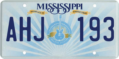 MS license plate AHJ193