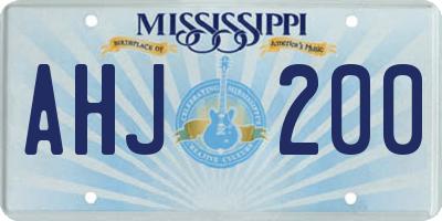 MS license plate AHJ200