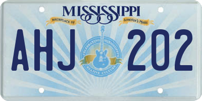 MS license plate AHJ202