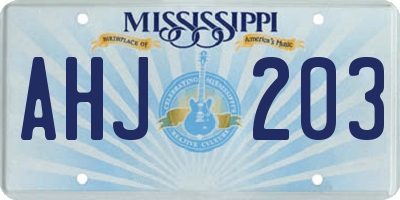 MS license plate AHJ203