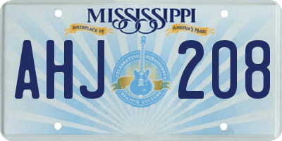 MS license plate AHJ208