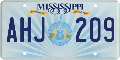 MS license plate AHJ209