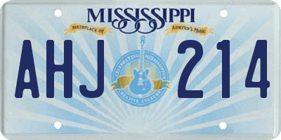 MS license plate AHJ214