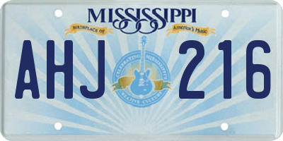 MS license plate AHJ216