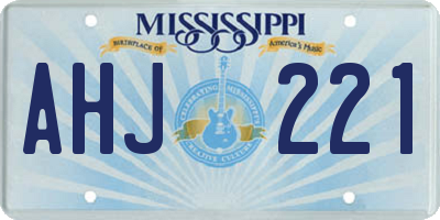 MS license plate AHJ221