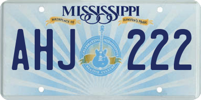 MS license plate AHJ222