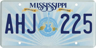 MS license plate AHJ225