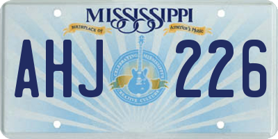 MS license plate AHJ226