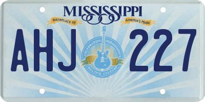 MS license plate AHJ227