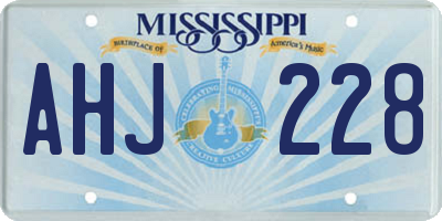 MS license plate AHJ228