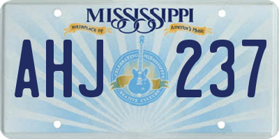 MS license plate AHJ237