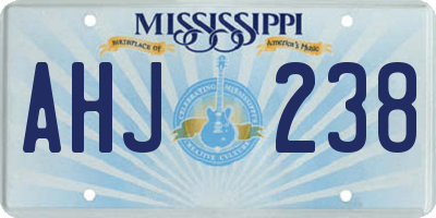 MS license plate AHJ238