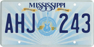 MS license plate AHJ243