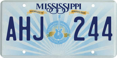 MS license plate AHJ244