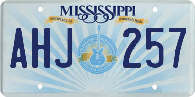 MS license plate AHJ257
