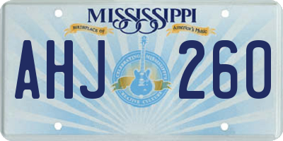 MS license plate AHJ260