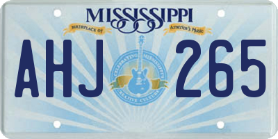 MS license plate AHJ265