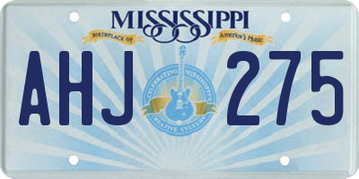 MS license plate AHJ275