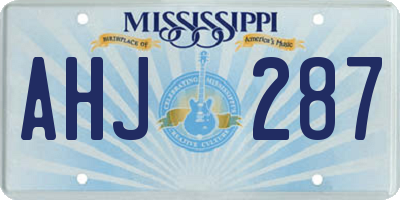 MS license plate AHJ287