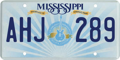 MS license plate AHJ289