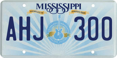 MS license plate AHJ300