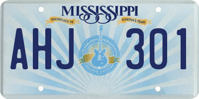 MS license plate AHJ301
