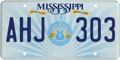 MS license plate AHJ303