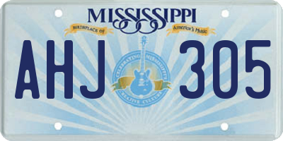 MS license plate AHJ305