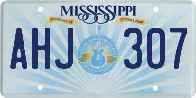 MS license plate AHJ307