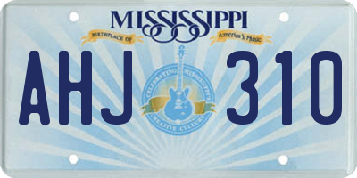MS license plate AHJ310